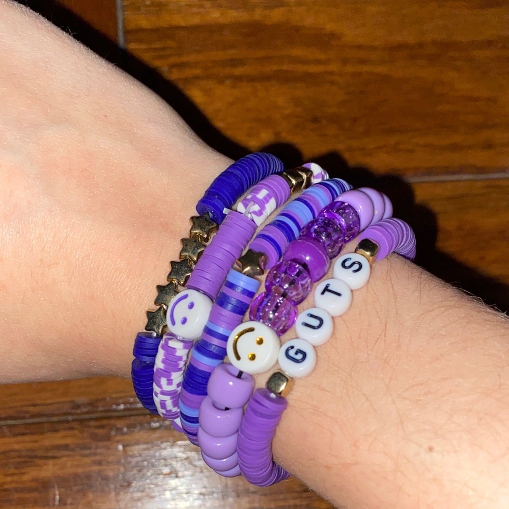Purple Beaded Bracelet Set